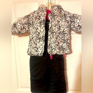 Black and white snow suit